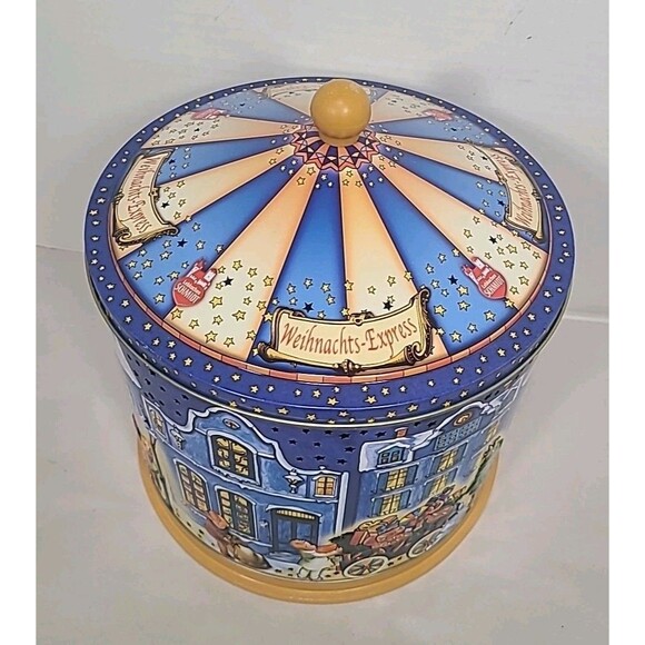Music Box Tin Carriage Ride Lebkuchen Schmidt Christmas Tin Germany - Picture 4 of 7